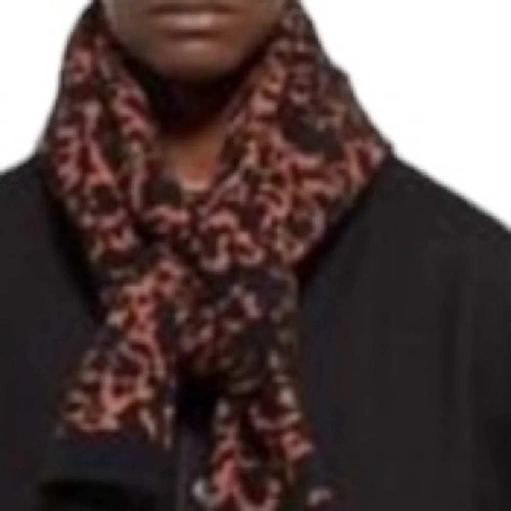 Men Cmmn Swd mustard yellow/black Cotton, Merino Wool and Cashmere-Scarf.